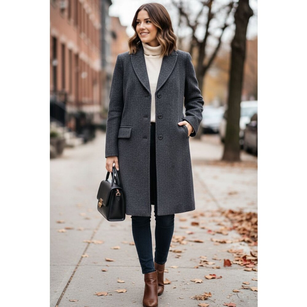 Madewell Emery Car Coat, Heather Grey, Women's Size 10, NWOT